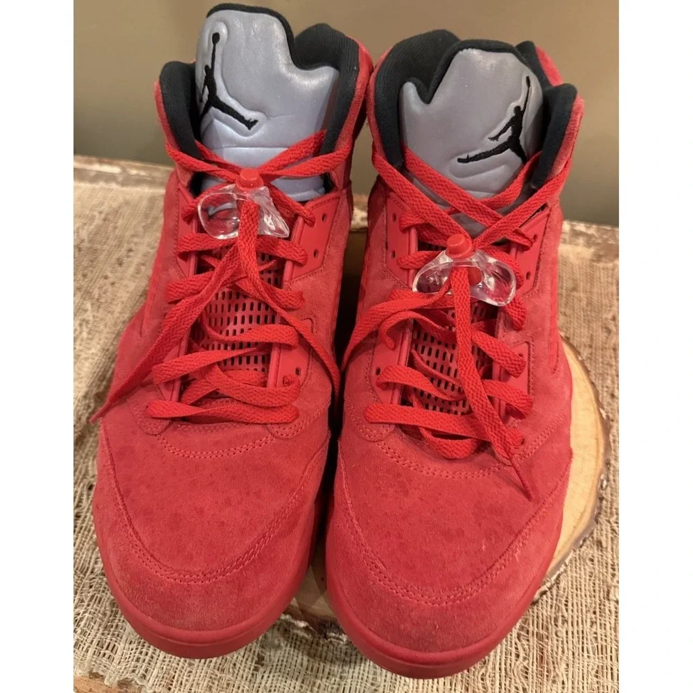 Size 13 - Air Jordan 5 Retro Red Suede Black Leather (136027-602) VGUC‎